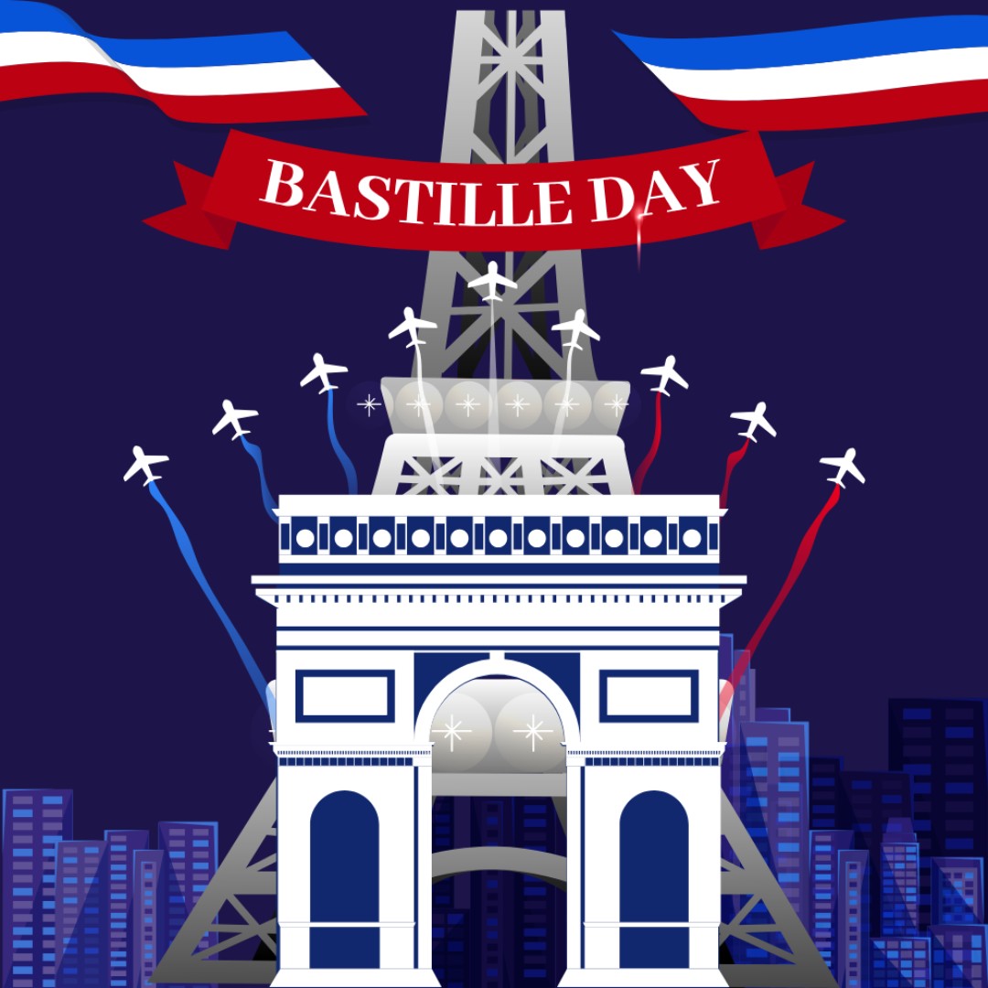 Celebrate the courage and resilience of the French Revolution! Wishing you a fantastic Bastille Day. - Bastille Day Messages wishes, messages, and status
